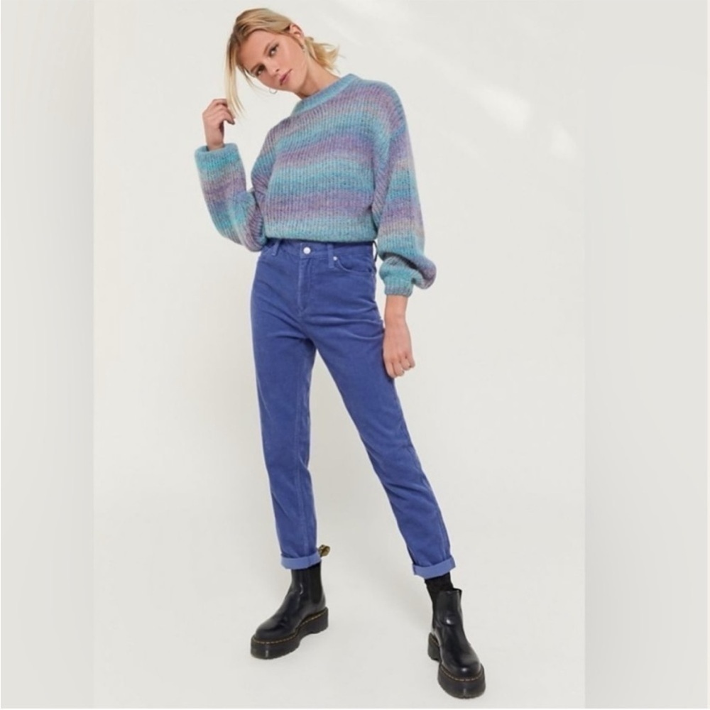 BDG /urban Outfitters Blue Corduroy Mom High Rise Pants 29/8